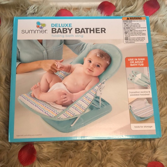 New Summer Deluxe Baby Bather Folding Bath Sling - Picture 1 of 6